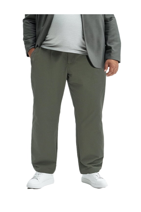 Big & Tall Men’s Casual Pants 3XL-6XL – High Stretch Elastic Waist Pants with YKK Zipper Pockets, Comfortable Non-Bulky Fit for Daily Wear, Travel & Lounge