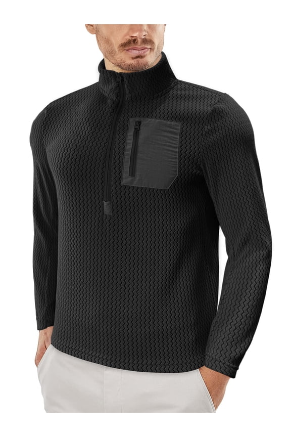 Unisex Warm Half-Zip Cardigan Casual Knit Half-Zip Sweater Soft Long Sleeve Jacket for Everyday Wear, Travel & Layering