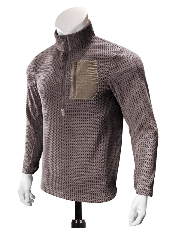 Unisex Warm Half-Zip Cardigan Casual Knit Half-Zip Sweater Soft Long Sleeve Jacket for Everyday Wear, Travel & Layering