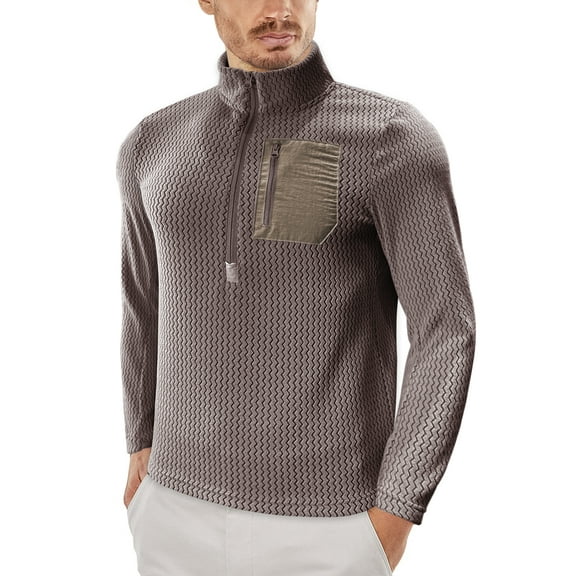 Ohebi Unisex Warm Half-Zip Cardigan Casual Knit Half-Zip Sweater Soft Long Sleeve Jacket for Everyday Wear, Travel & Layering