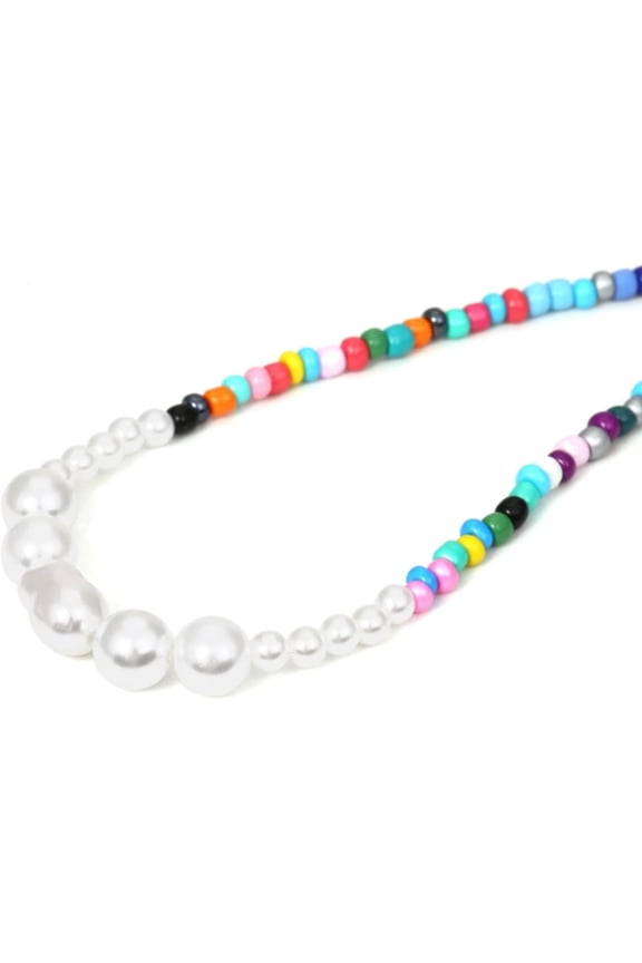 Ohemian Handmade Excellent Beaded Pearl Rice Bead Splicing Necklace For Women[b972]