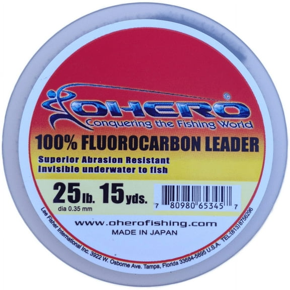 Ohero 100% Fluorocarbon Leader 50 Yard Spool