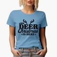 thumbnail image 1 of Ohh Deer Christmas Is Here with Reindeer Antlers Art, Christmas Merch Gift, Baby Blue T-Shirt, 2XL, 1 of 5