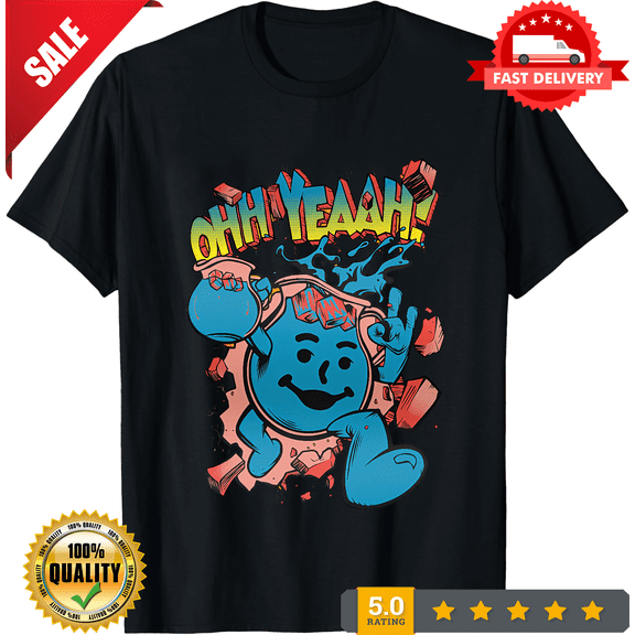 Ohh Yeah Kool Aid Black T-Shirt ,Christmas T-Shirt , Retro Cartoon T-Shirt, NEW TRENDING ITEM-TH72623