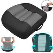 OhhGo Car Booster Seat Cushion Heightening Height Boost Mat Anti Slip Thickened Cars Seat Pad Portable for Short Car Driver Adult Home Office Chair Black