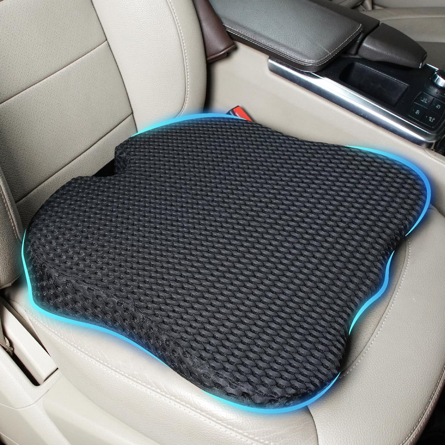 OhhGo Car Seat Cushion, Memory Foam Seat Cushion Automobile Wedge Pad