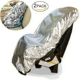 thumbnail image 1 of OhhGo Car Seat Sun Shade Cover, Baby Infant Car Seats Heat Protector, Keep Your Baby's Carseat at a Cooler Temperature, Reflective Baby Seat Covers for Car Seats Baby Travel Accessories, 2 Pack, 1 of 11