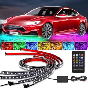 OhhGo Car Underglow Lights Kit, RGB LED Car Neon Strip Under Car Tube Underglow, Smart Exterior Car Lights with Wireless Remote Control, Universal LED Strips for Vehicle, SUV, Trucks