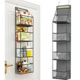 thumbnail image 1 of OhhGo Over The Door Hanging Pantry Organizer 4-Shelf Behind The Door Storage Organizer with Clear Plastic Pockets Large Capacity for Closet Bedroom Bathroom (Grey), 1 of 10