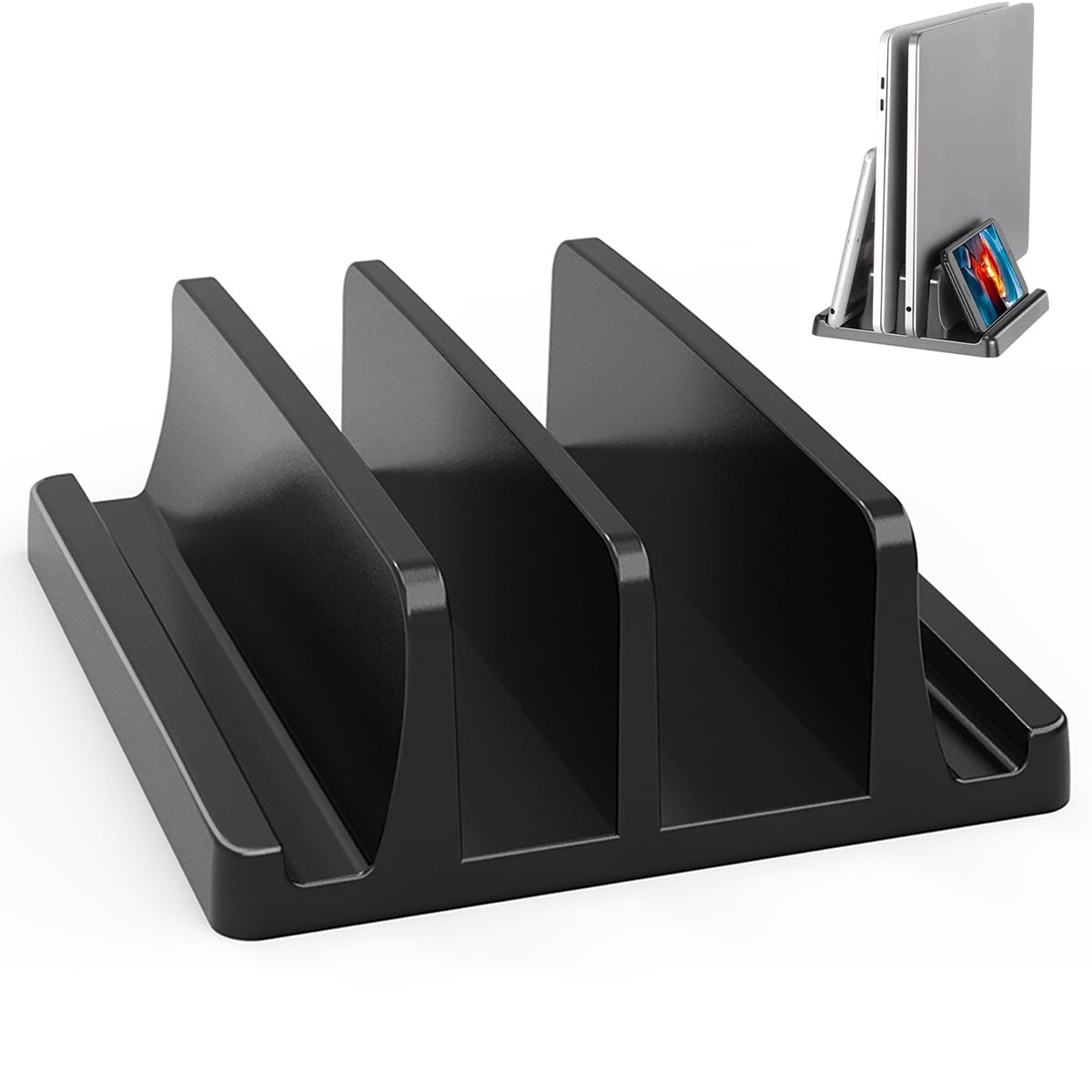 OhhGo DualSlot Vertical Laptop Stand SpaceSaving Desktop Notebook