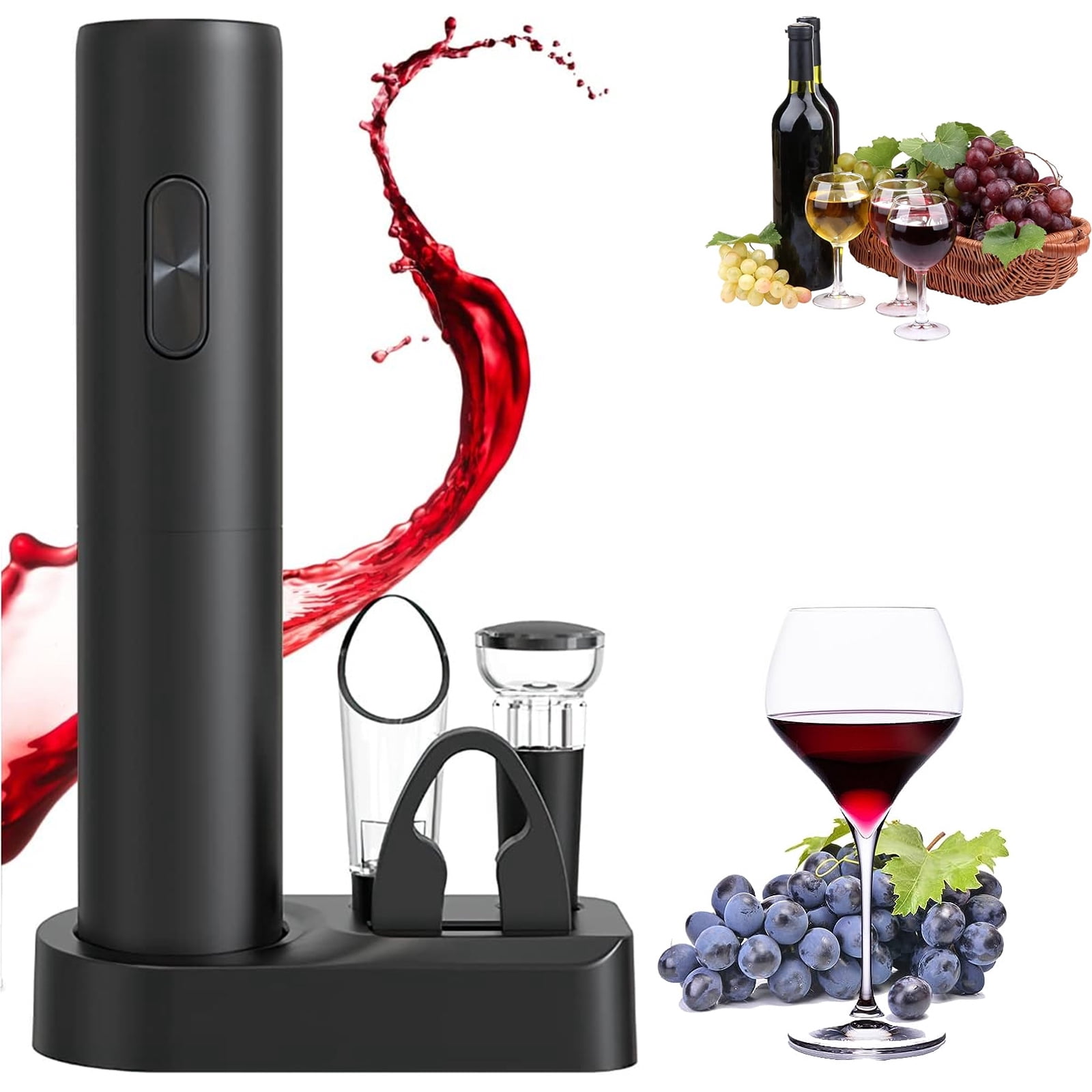 OhhGo Electric Wine Opener Set,Automatic Wine Bottle Openers Cordless
