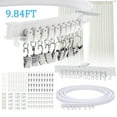 thumbnail image 1 of OhhGo Flexible Bendable Ceiling Curtain Track, 3M/9.84FT Flexible Bendable Mount Curtain Rail Ceiling Track with Hooks & Accessories Set, for Room Divider, Shower Curtain, White, 1 of 12
