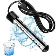OhhGo Immersion Water Heater, 1500W Electric Bucket Heater Stainless-Steel Portable Submersible Water Heater for Inflatable Pool Bathtub, Basin