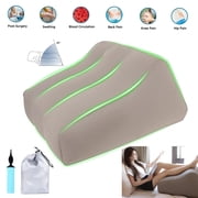 OhhGo Inflatable Leg Elevation Pillow, Portable Lumbar Support, Wedge Leg Rest Elevating Pillows, Office Chair Back Cushion for Sleeping, Legs Reduce Swelling, Blood Circulation, After Surgery, Gray