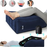 OhhGo Leg Elevation Pillows Inflatable Portable Lumbar Support Pillow, Office Chair Back Cushion for Sleeping, Legs Reduce Swelling, Blood Improve Circulation, Blue