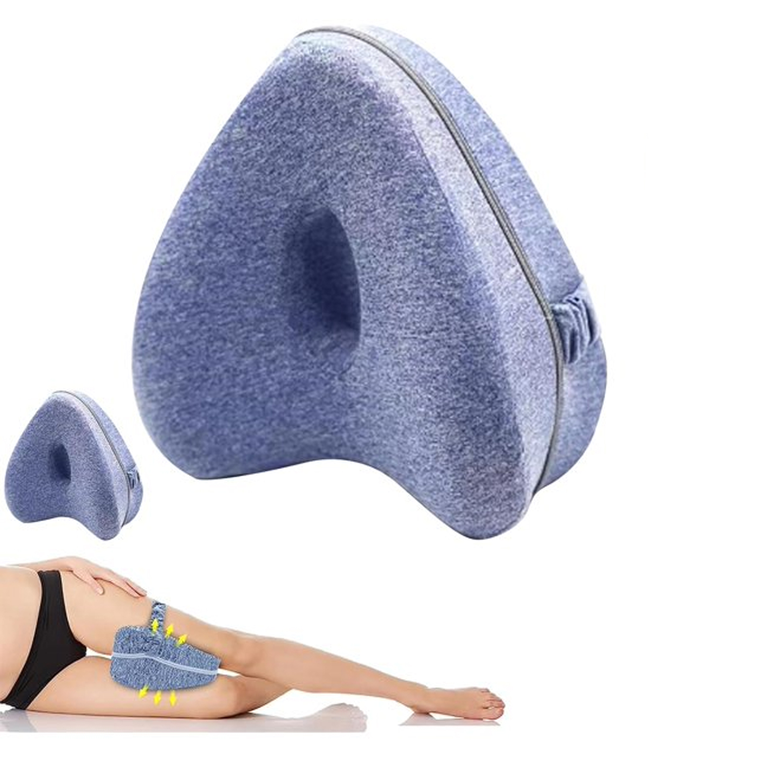 OhhGo Leg and Knee Foam Support Pillow for Side Sleeping with Elastic