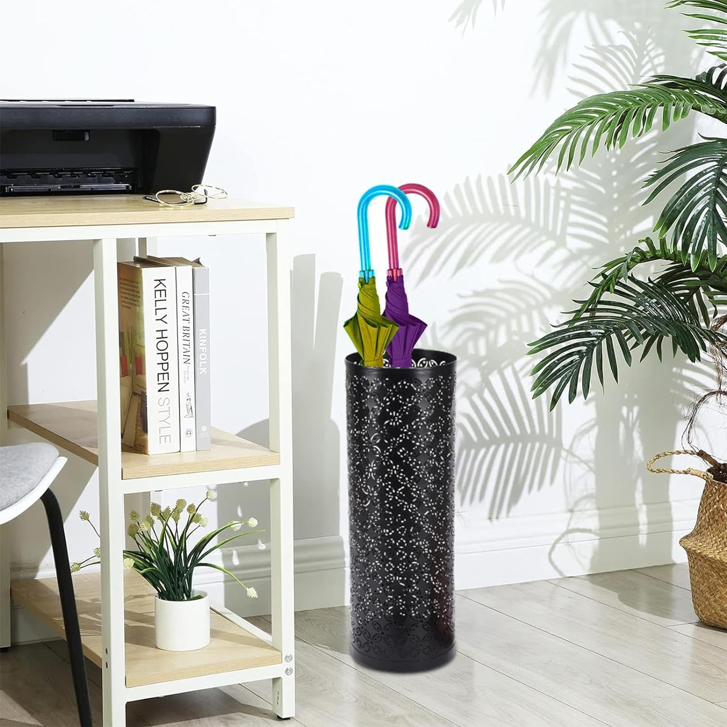 OhhGo Metal Round Umbrella Stand Rack, Free Standing Umbrella Holder