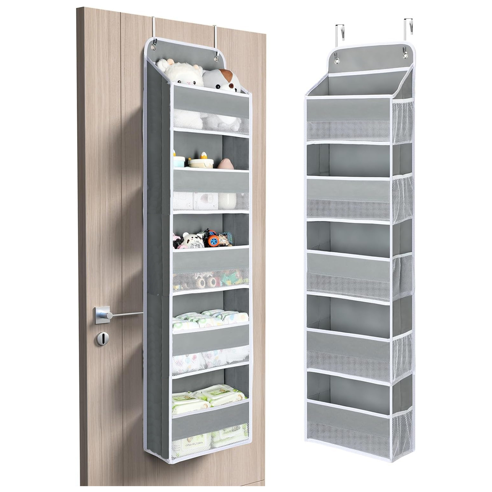 OhhGo Over The Door Pocket Organizer Fabric Hanging Closet Clear Window