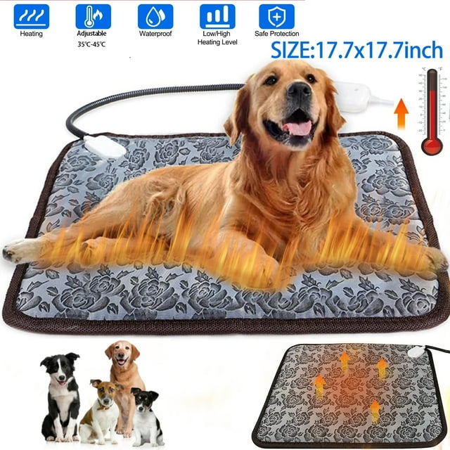 OhhGo Pet Heating Pad, Heated Cat Dog Bed Mat, Electric Warming Pad Heating Blanket for Cats