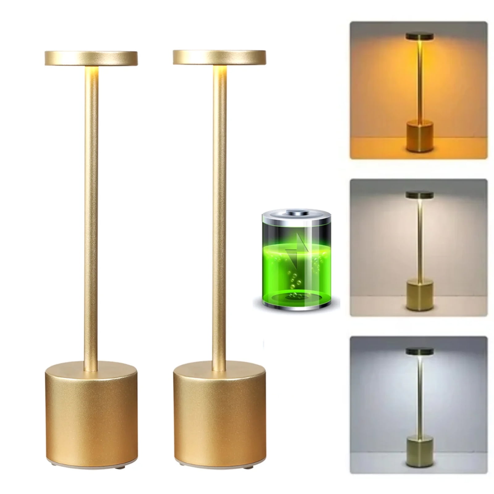 OhhGo Rechargeable Cordless LED Table Lamp, Touch Control 3-Level ...