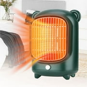 OhhGo Small Electric Space Heater for Indoor Use, PTC Ceramic Electric Desktop Portable Mini Heaters for Home Bedroom Office Desk 500W-Green