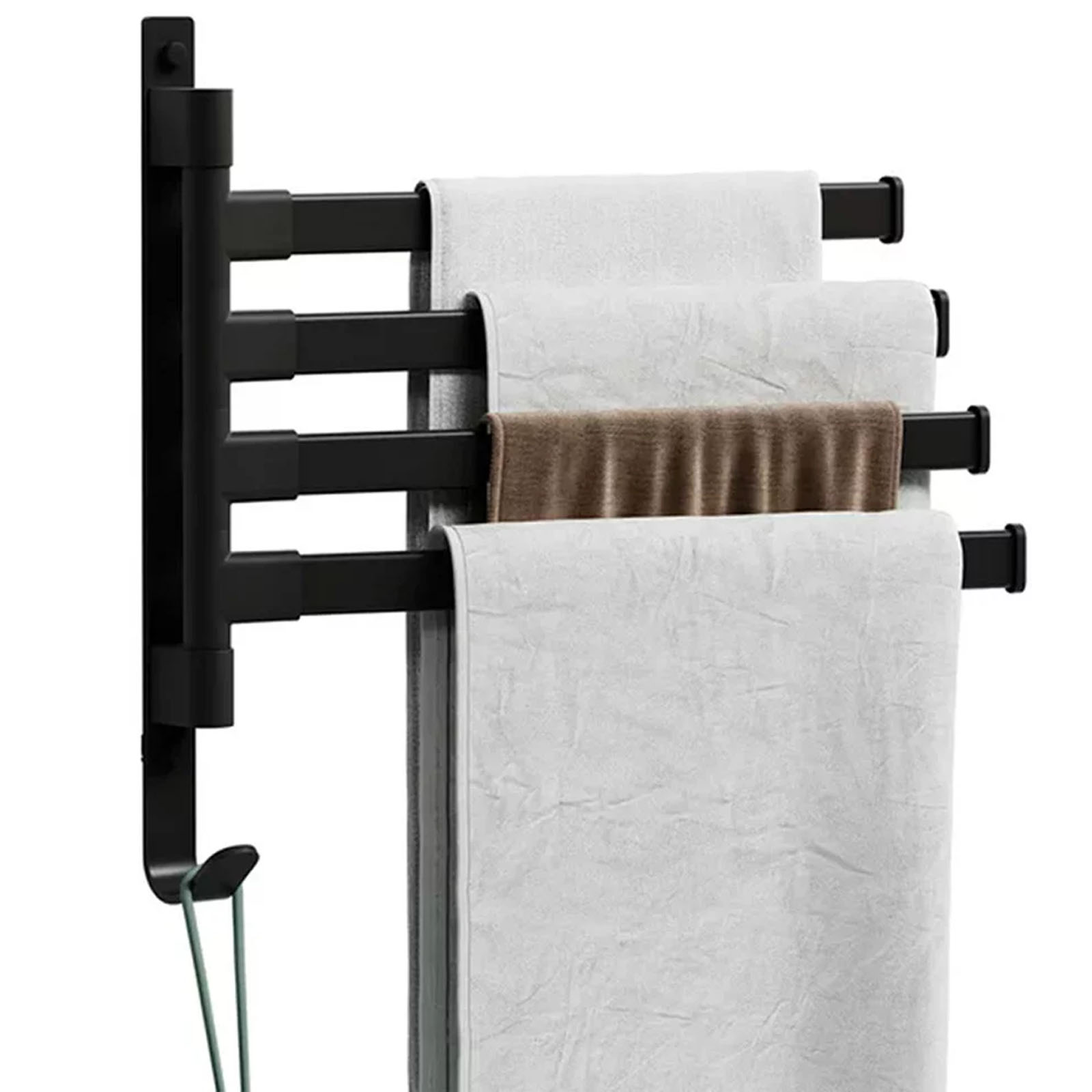 OhhGo Swing Out Towel Bar, Swivel Towel Rack Wall Mounted Towel Bar