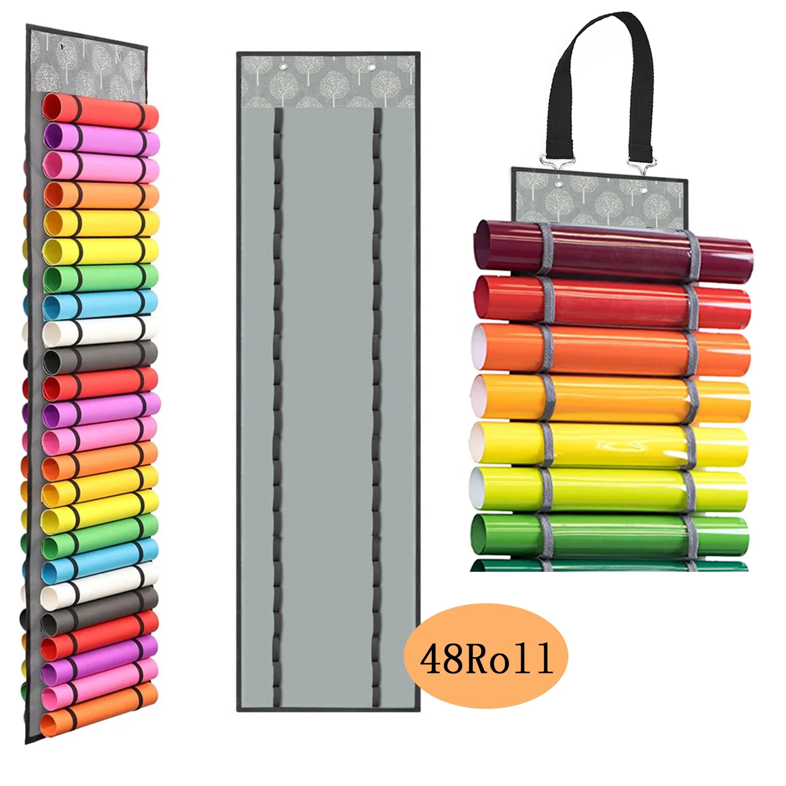 OhhGo Vinyl Roll Holder 48 Rolls Hanging Vinyl Storage Organizer Craft