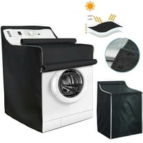 OhhGo Washing Machine Cover, Waterproof Machine Protection Cover, Black Coated Dustproof Fabric Washer Dryer Fit for Front Load Washer Dryer, All Weather Protection