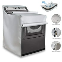 OhhGo Washing Machine Cover, Waterproof Machine Protection Cover Dust-proof Moderately Sunscreen Washer Dryer Cover Fit for Front Load Washer Dryer, All Weather Protection, Silver