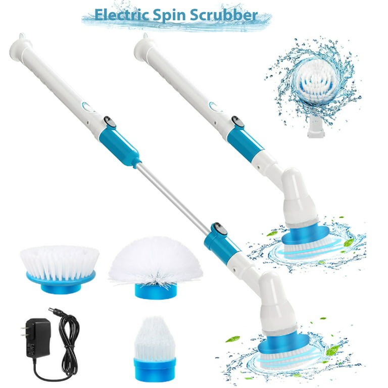 MOVSOU Electric Spin Scrubber Cordless Power Cleaning Brush with 3  Replaceable Brush Heads Adjustable Extension Arm Shower Scrubber for  Bathroom Tub Floor Tile 