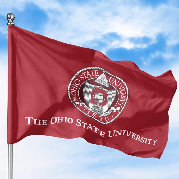 Ohiio State Universitty Outdoor Flag (3x5ft) by DreamController - Durable, Fade-Resistant Polyester, Double-Stitched, Brass Grommets - HD Printed University Flag - Made in USA