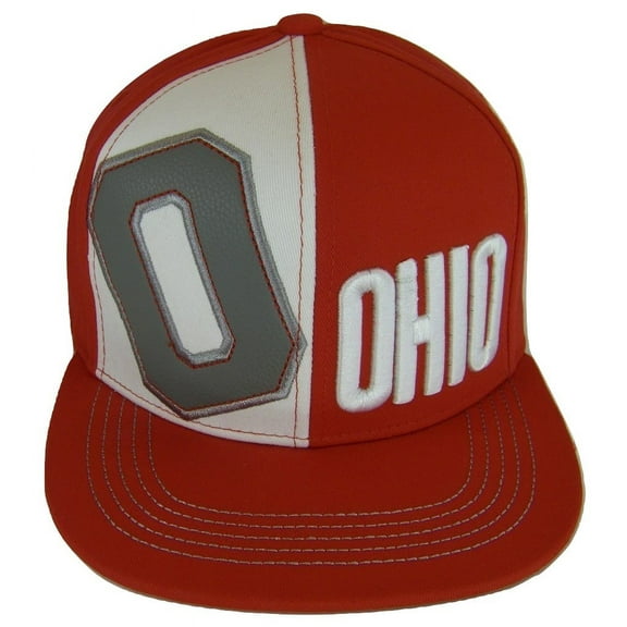 Ohio 2-Tone Adjustable Snapback Baseball Cap (Red)