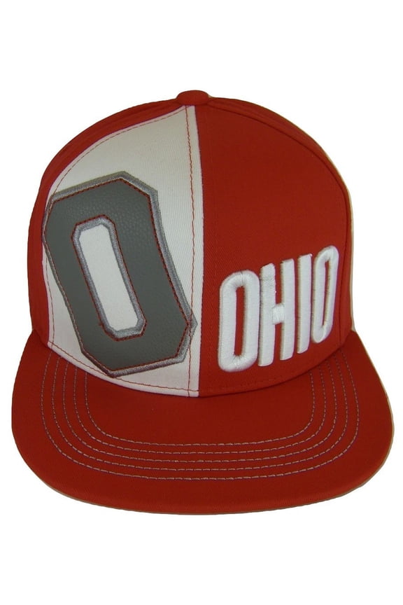 Ohio 2-Tone Adjustable Snapback Baseball Cap (Red)