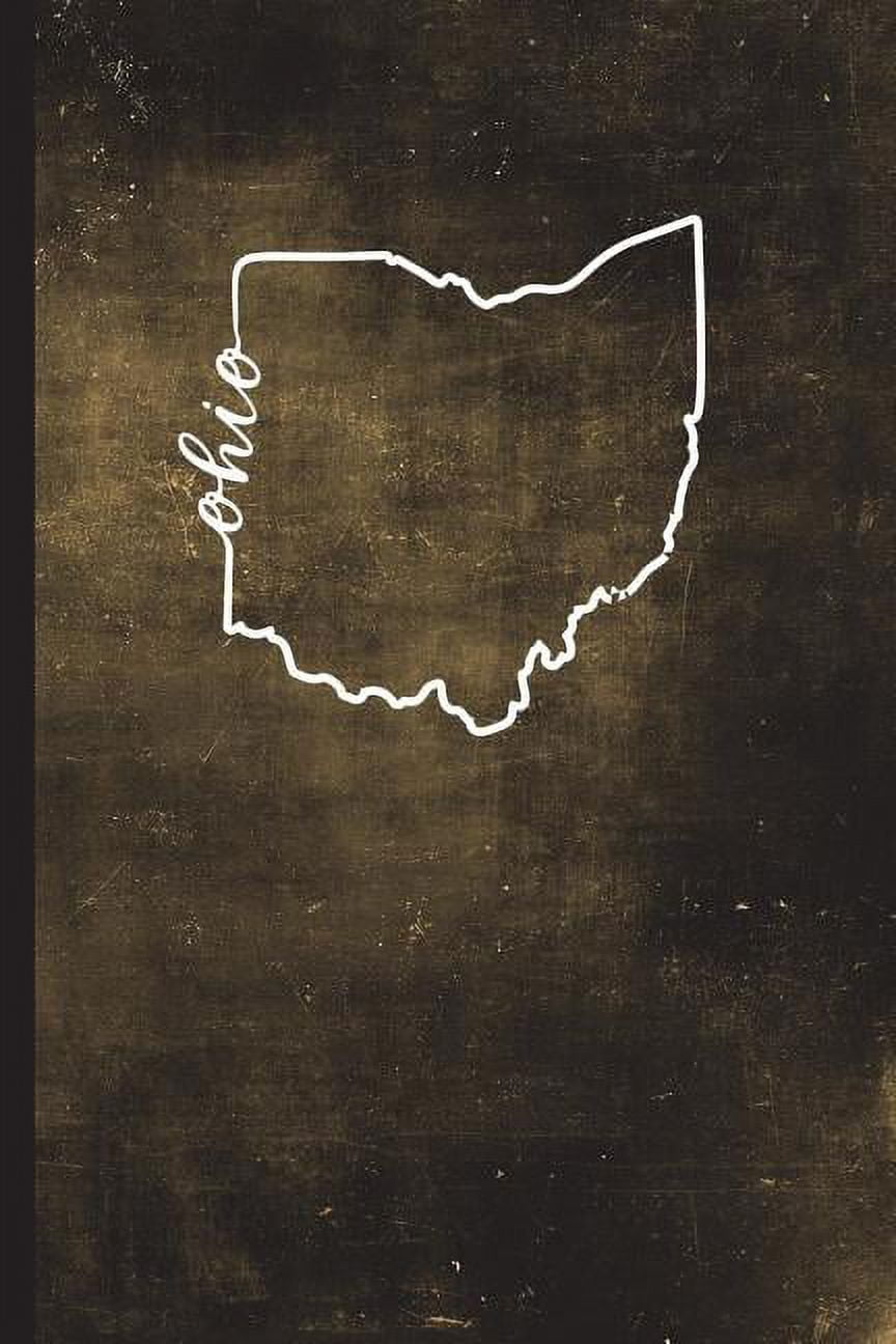 Ohio: 6" x 9" - 128 Pages: Ohio State Silhouette Hand Lettering Cursive Script Design on Soft Matte Cover - Notebook, Diary, Composition Book for fans of the buckeye state in Columbus, Cincinnati, Cle