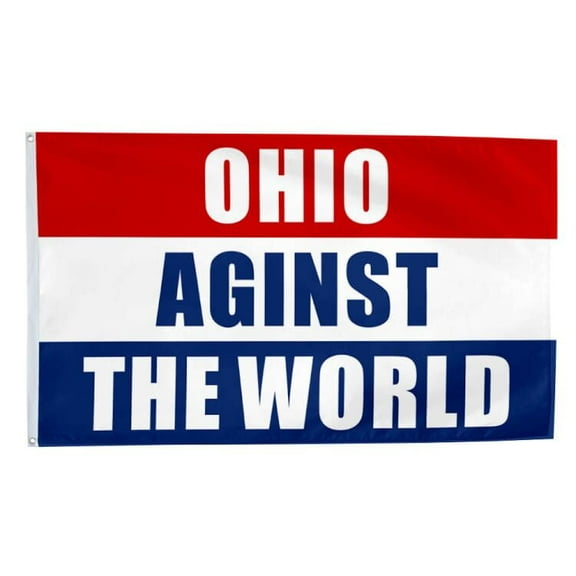 Ohio Against The World Flag Banner Outdoor Indoor Decoration Flag Double Stitched Polyester with Brass Grommets 3x5Feet Red/white/blue