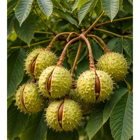 Ohio Buckeye (Aesculus glabra) Live Tree Plants to Grow | Native Shade Tree with Unique Nuts | Hardy Wildlife-Friendly Landscape Tree (2 Trees)
