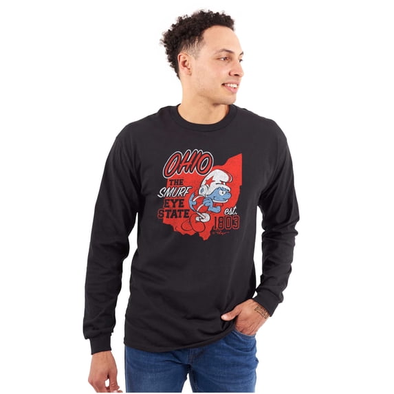 Ohio Buckeye State Athlete Fan Smurfs Long Sleeve TShirt Men Women Brisco Brands M