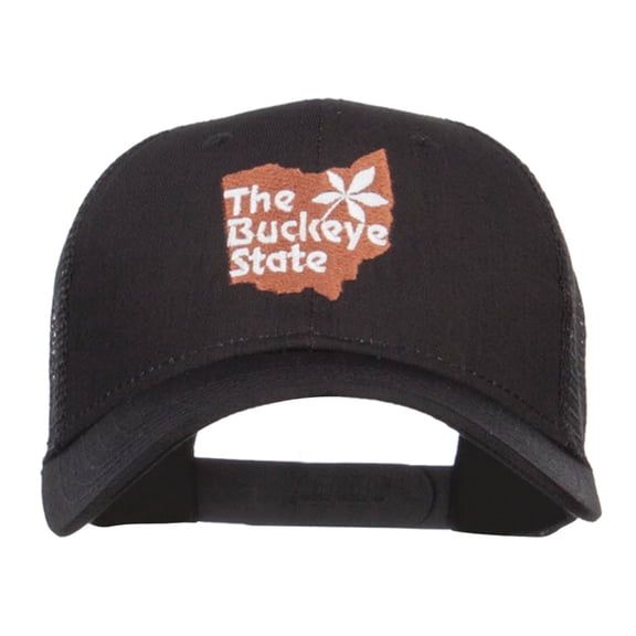 Ohio Buckeye State Embroidered Trucker Cap - Black OSFM