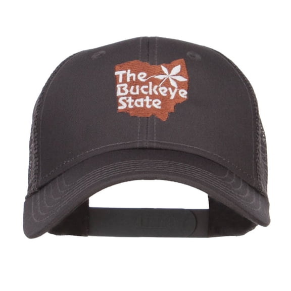 Ohio Buckeye State Embroidered Trucker Cap - Charcoal Grey OSFM