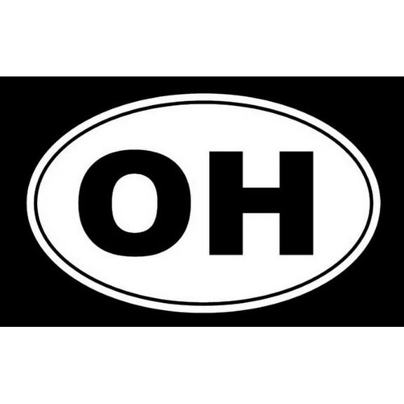 Ohio Buckeye State Tourism Logo Decal Sticker - White 5" Vinyl Decal for Cars, Macbooks, and Other Laptops