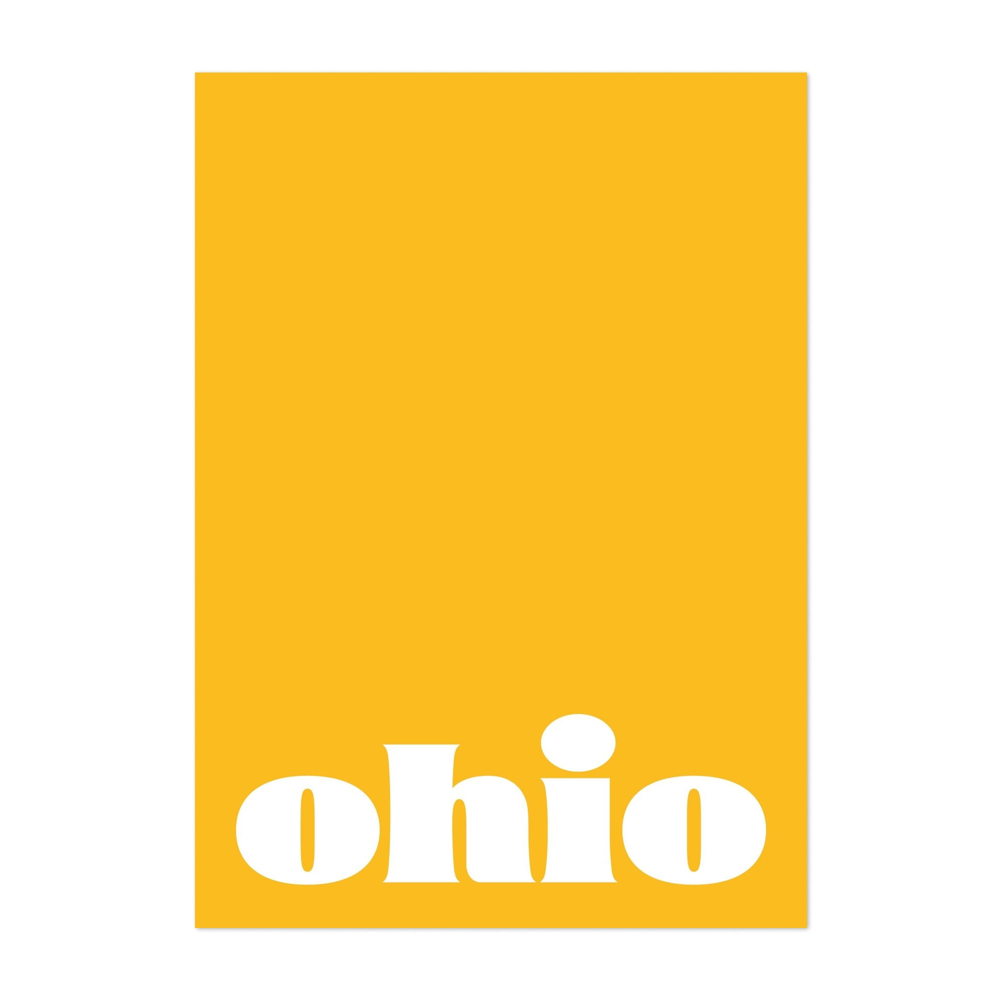 Ohio – Chaos Meets Humor (Sunny Yellow) - Typography Modern Art ...