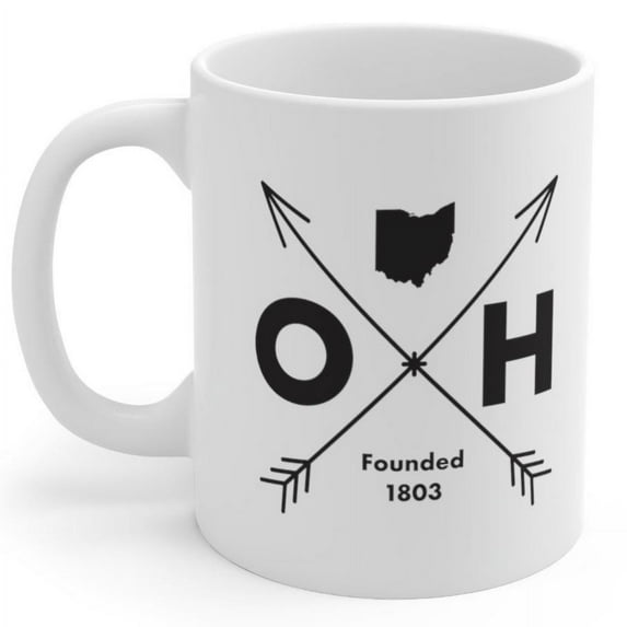 Ohio Coffee Mug State of Ohio Vintage Design Tea Hot Chocolate Ohio Gift Ceramic Mug 11oz
