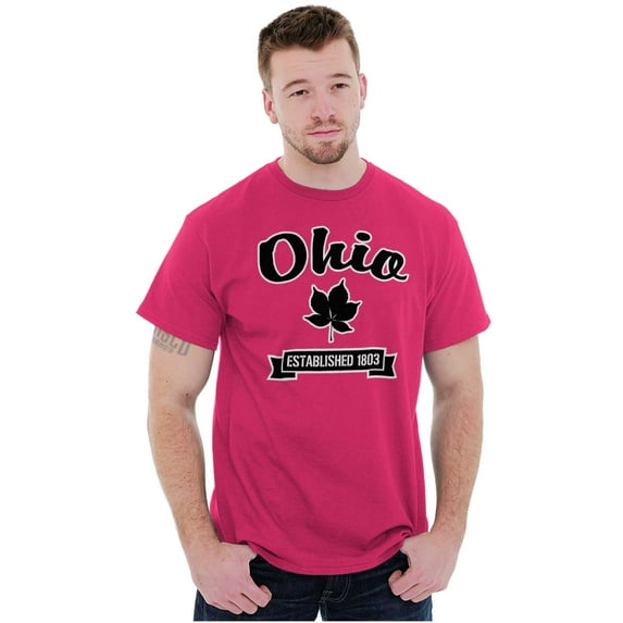 Ohio Cute Buckeye Leaf Souvenir Men's Graphic T Shirt Tees Brisco Brands M