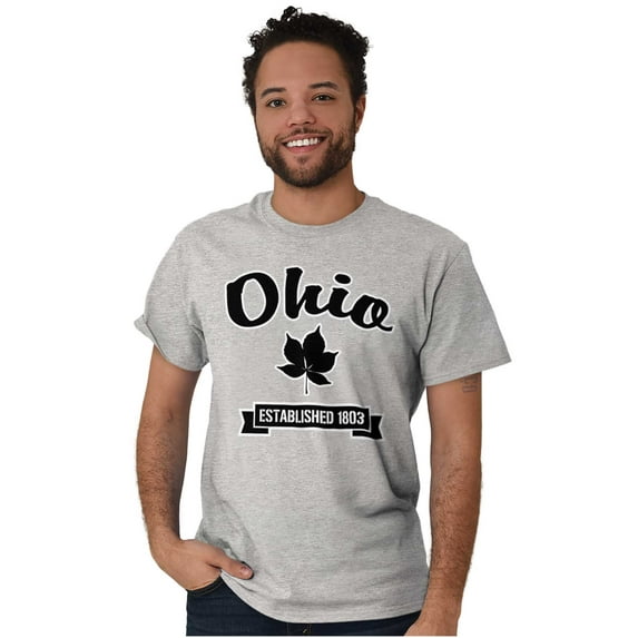 Ohio Cute Buckeye Leaf Souvenir Men's Graphic T Shirt Tees Brisco Brands X