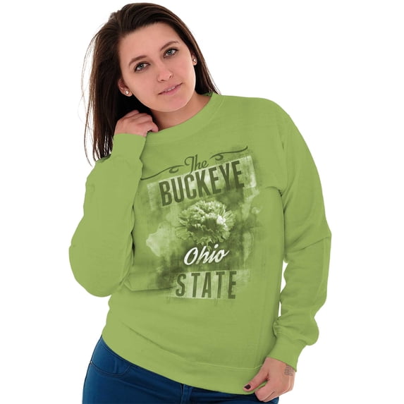 Ohio Cute State Flower Souvenir Women Crewneck Sweatshirt Brisco Brands 4X
