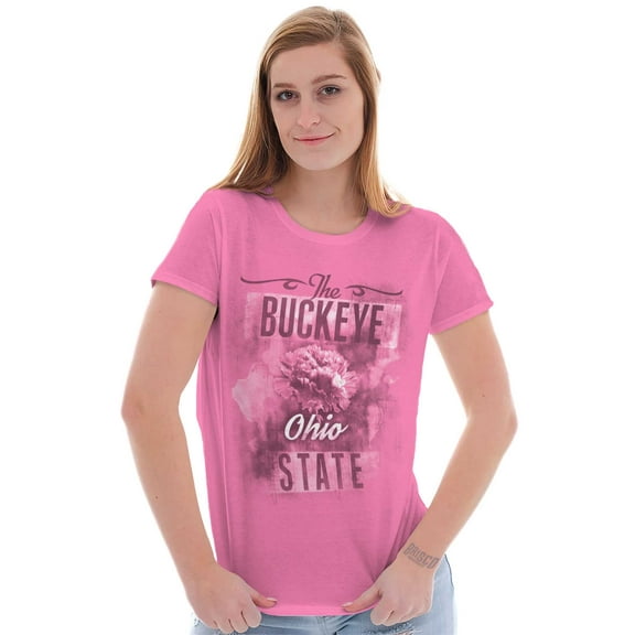 Ohio Cute State Flower Souvenir Womens Slim Fit Graphic Tee Brisco Brands X