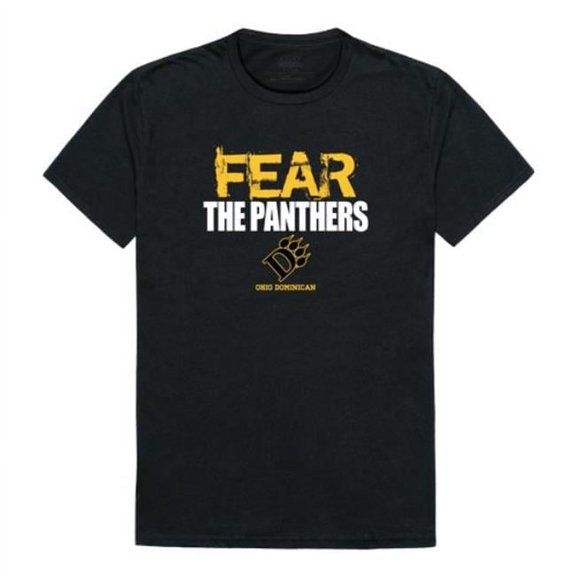 Ohio Dominican University Panthers Fear College T-Shirt, Black - Large
