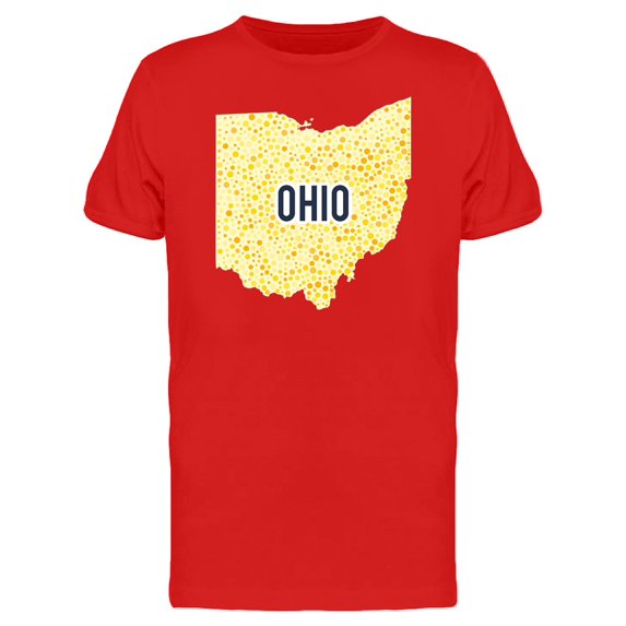 Ohio Dotted Map Ts Tee Men's -Image by Shutterstock