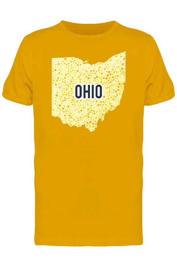 Ohio Dotted Map Ts Tee Men's -Image by Shutterstock