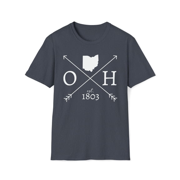 Ohio Est 1803, Gildan Unisex Softstyle T-Shirt, State Graphic Tee, S-3XL